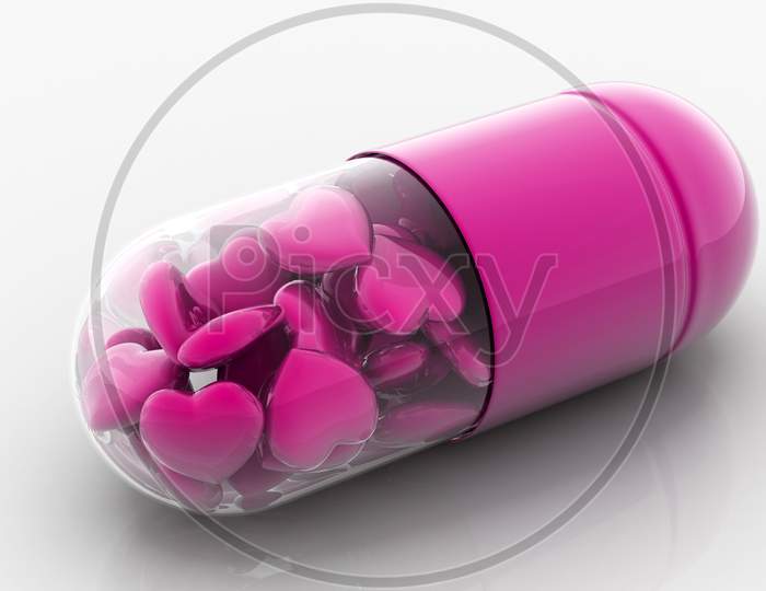 Hearts Filled In Pill
