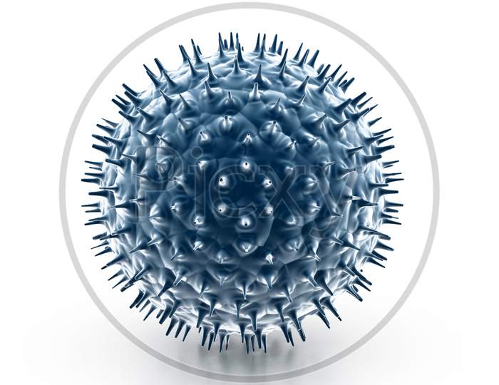3D Virus In White Background