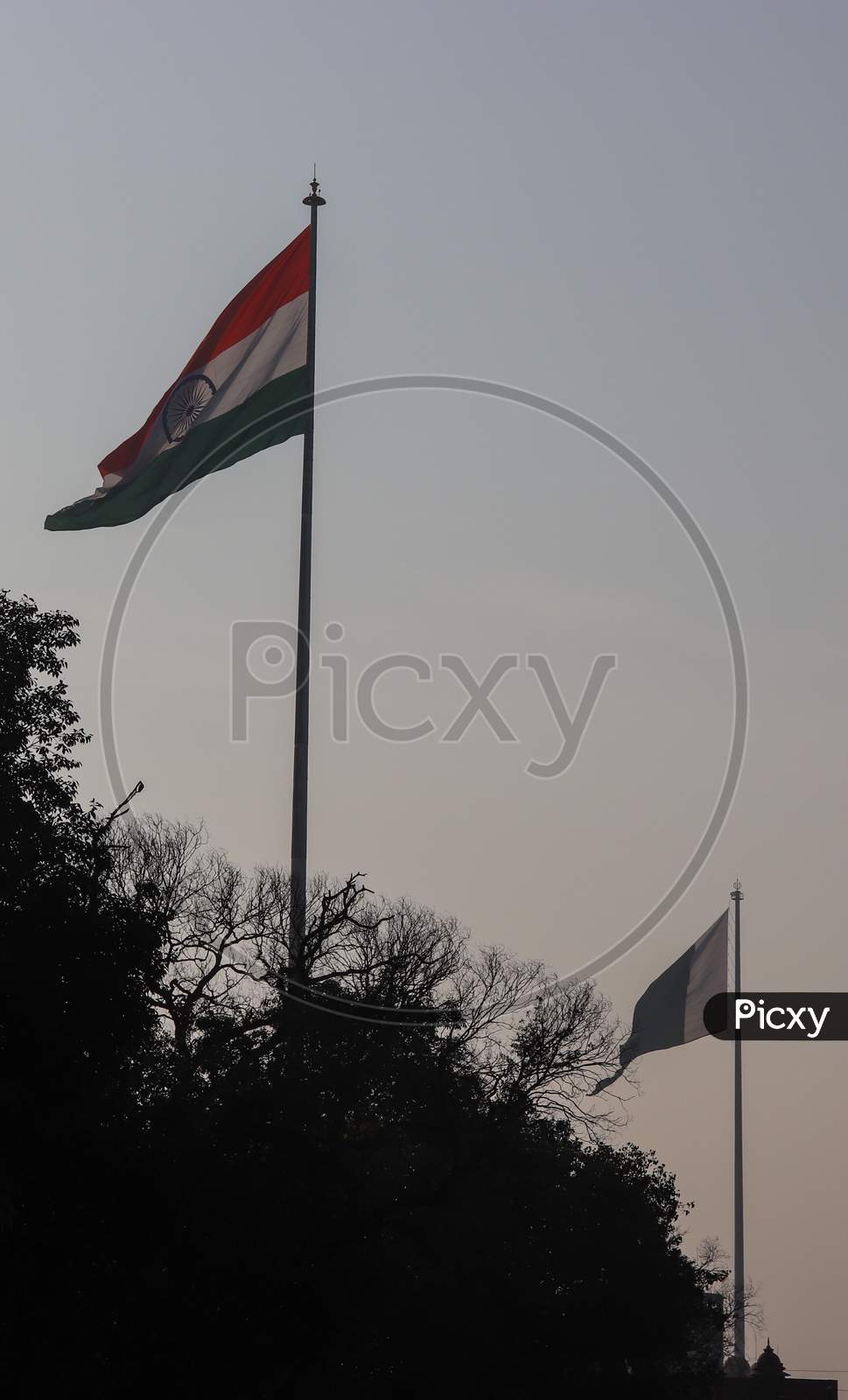 India Flag And Pakistan Flag In One Frame At Wagah Border