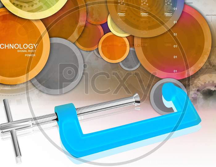 Digital Illustration Of Clamp In Color Background