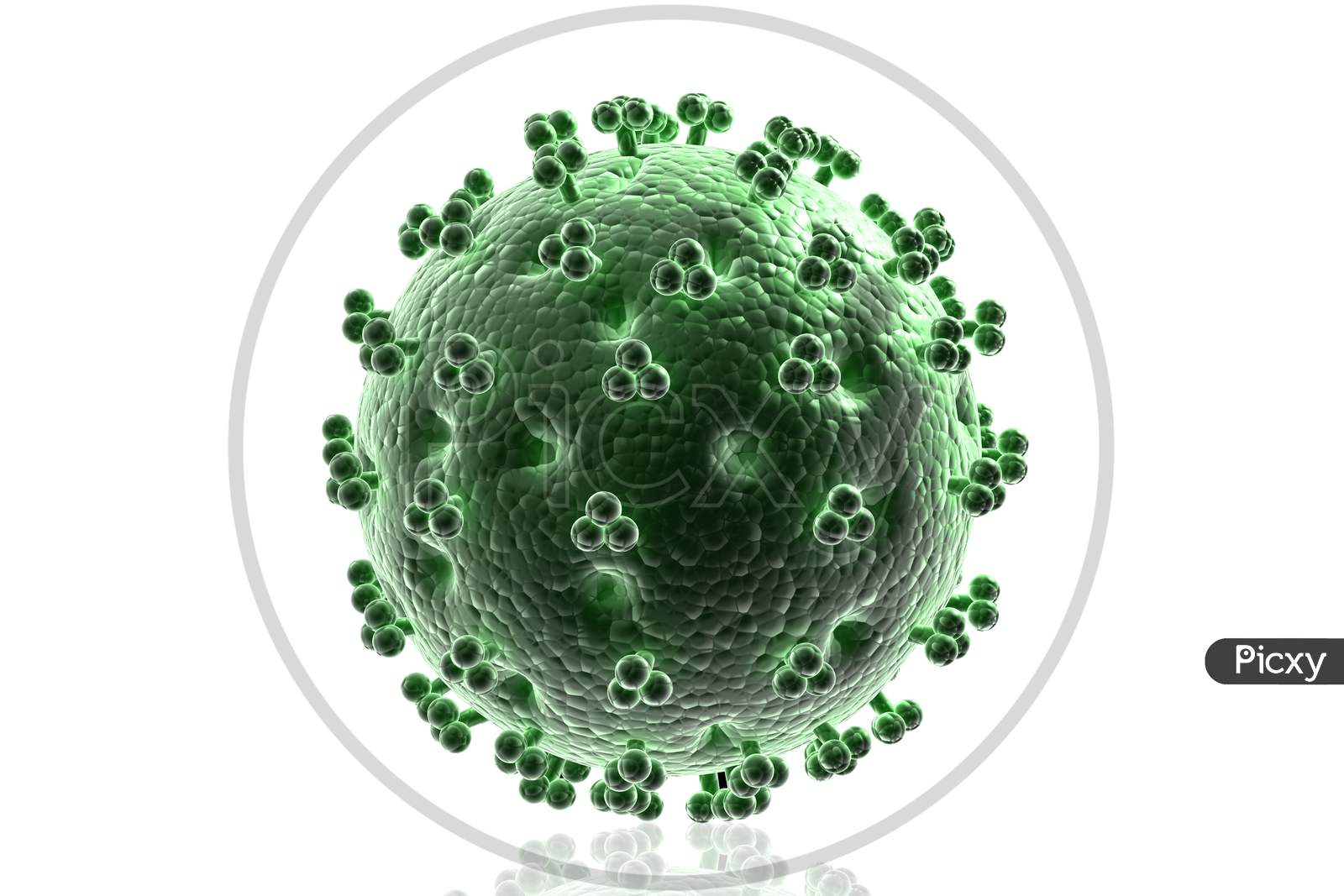 3D Virus In White Background