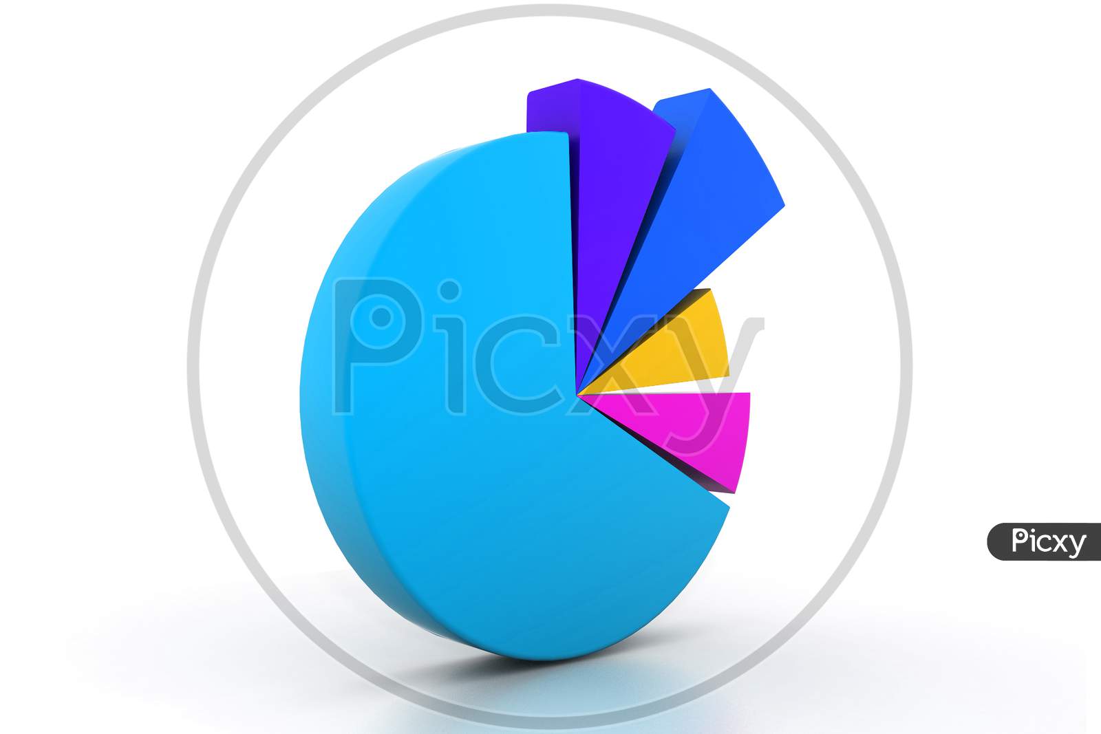 A Pie Chart Isolated with White Background