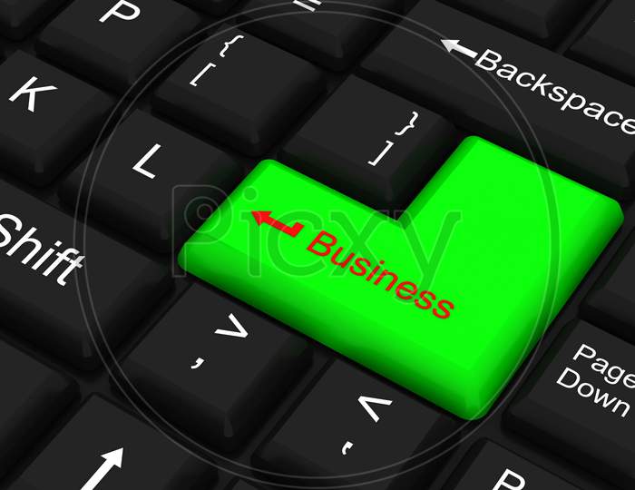 Computer Keyboard 
With Green Business Key