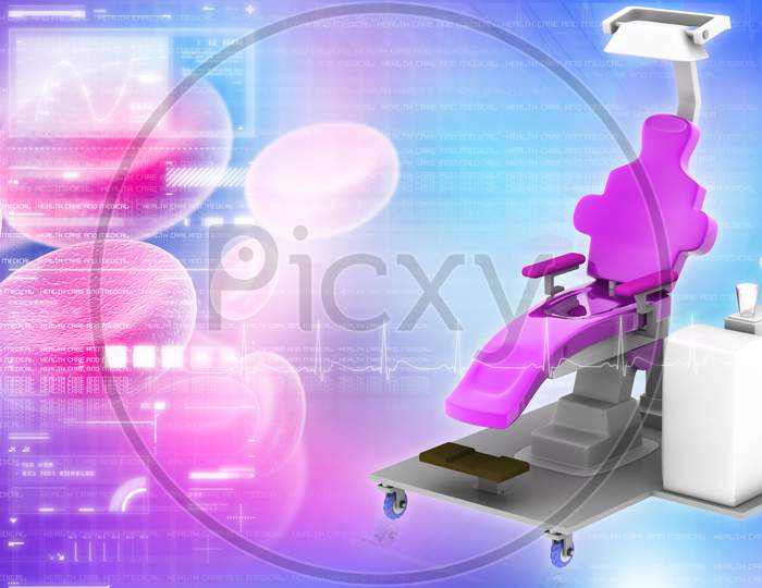 Dental Chair In Digital Background