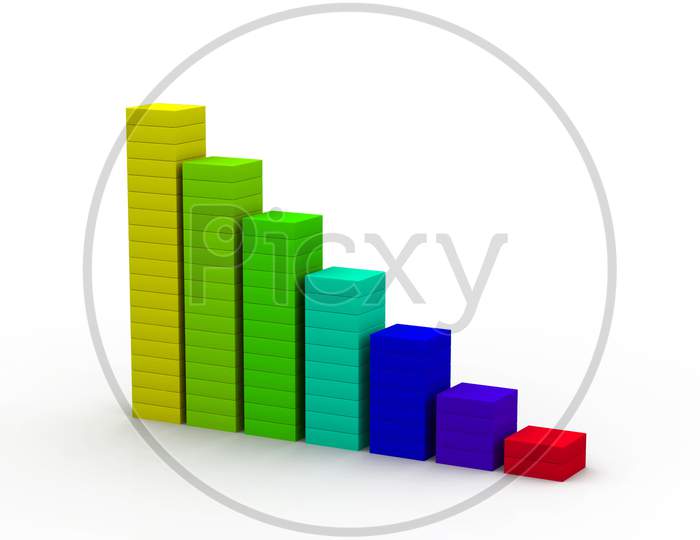 Business Graph In 3D On White Background