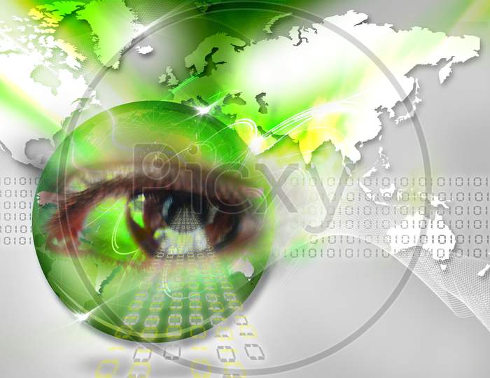 Digital Illustration Of An Eye Scan As Concept For Secure Digital Identity