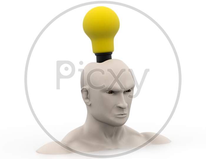 Creative Ideas. (Bulb And Head Concept)