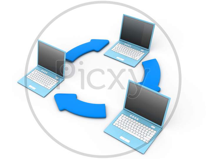 Computer Network Isolated On White Background