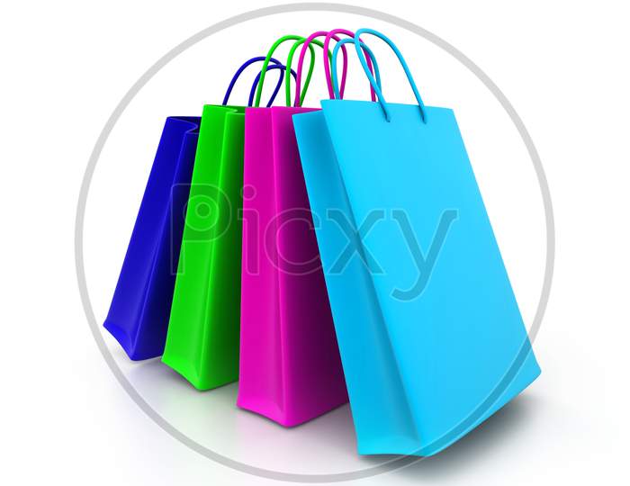A couple of Shopping Bags Isolated with White Background