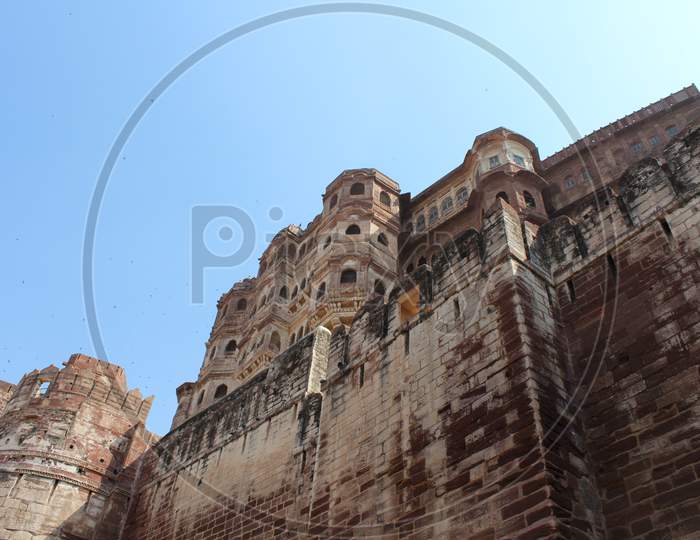 view of a portion of Mehrangarh Fort, Jodhpur