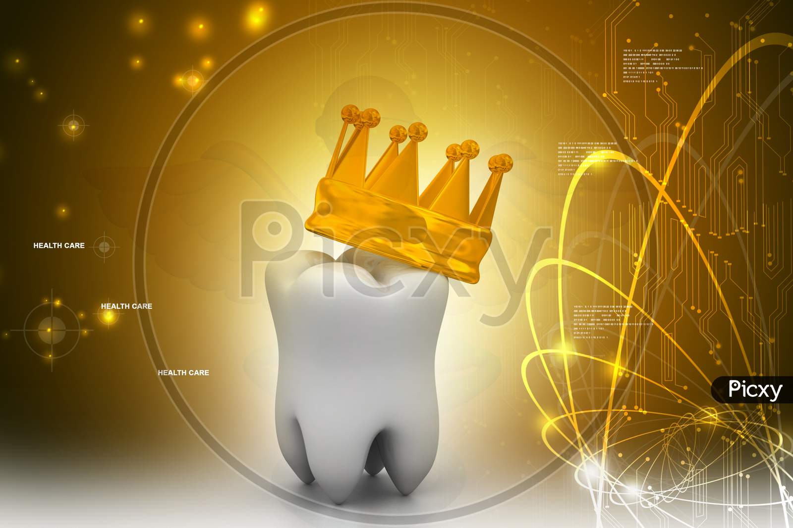 Tooth In Golden Crown