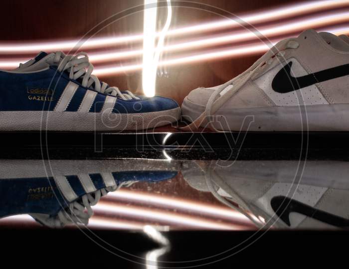 Blue And White Adidas Gazelle Suede Fashion Shoes And Fancy White, Blue And Gray Nike Sb Fashion Shoes