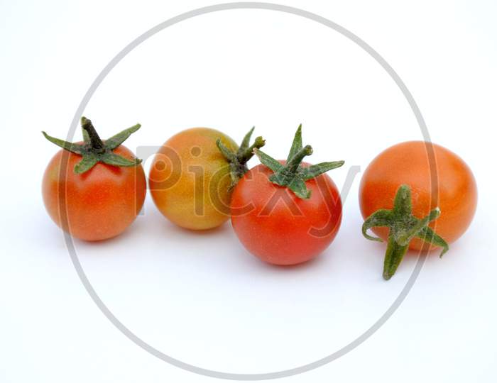 bunch the red tometo isolated on white background