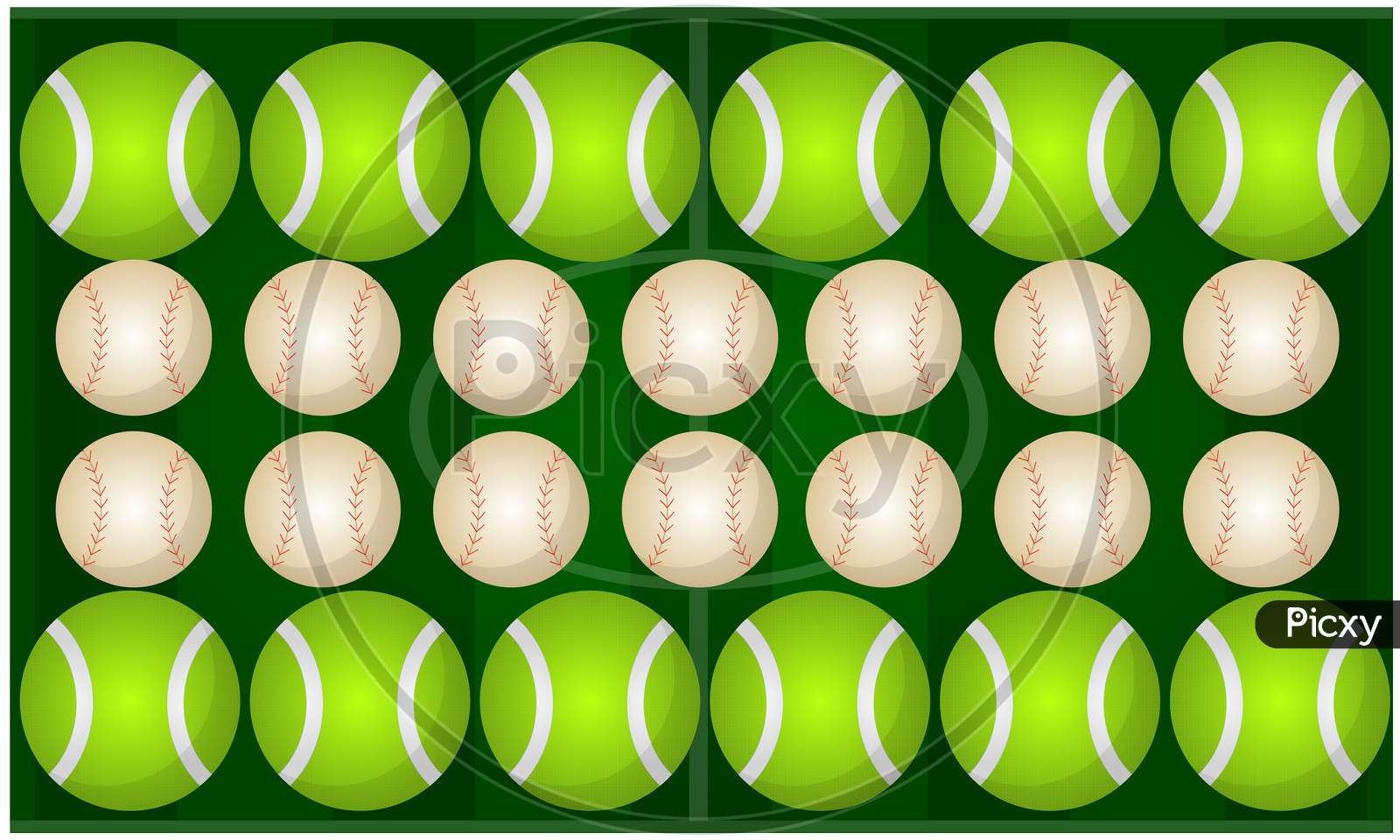 Digital Textile Design Of Different Balls On Abstract Background