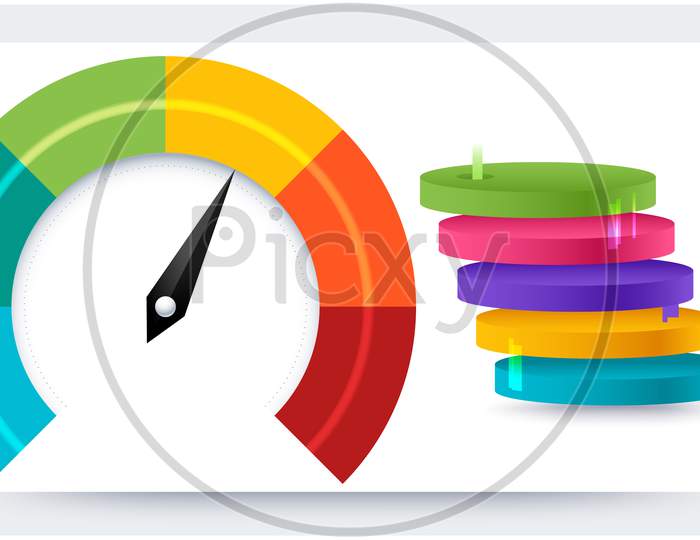 Business Info Graphics Meter On Abstract Background