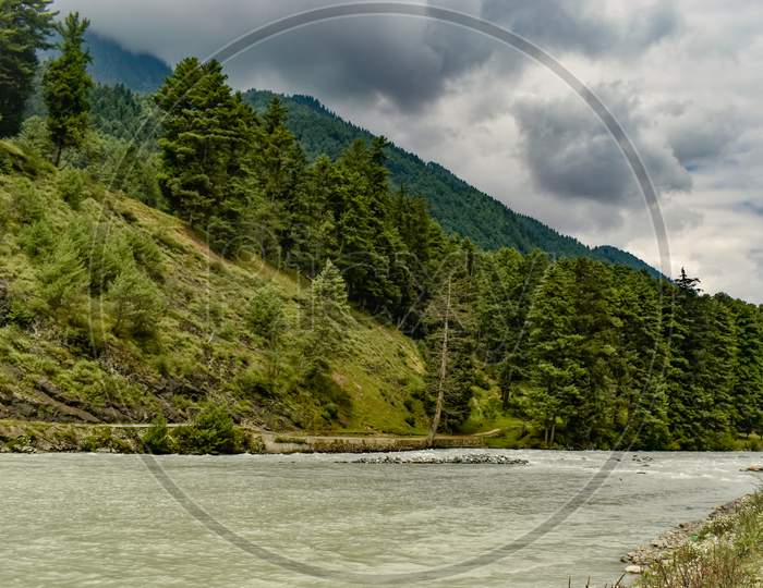Beautiful Landscape View At Pahalgam Kashmir India.