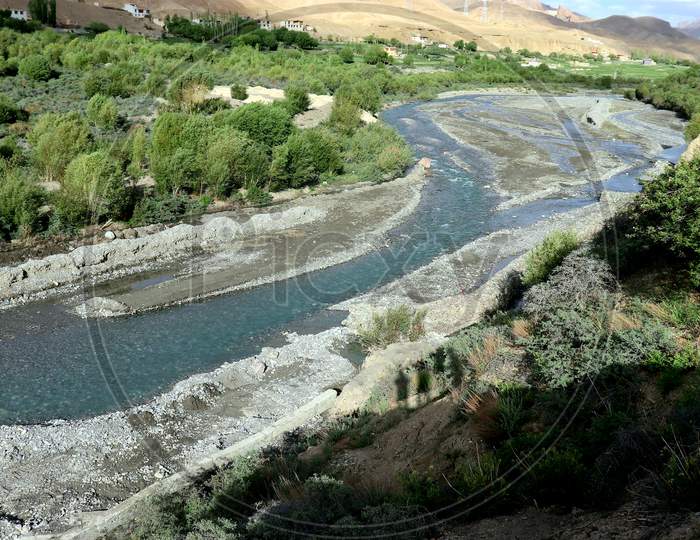 Valley Passes With Water Flowing River Beds in Ladakh