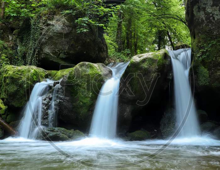 Beautiful Waterfall In Luxembourg