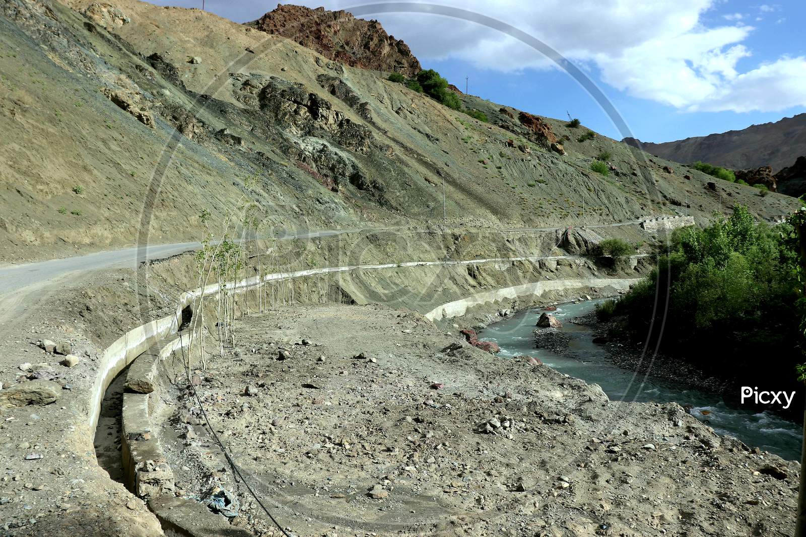 Valley Passes With Water Flowing River Beds in Ladakh