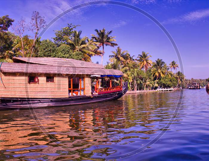 House Boat In A The City Of Kerala Back Waters In India