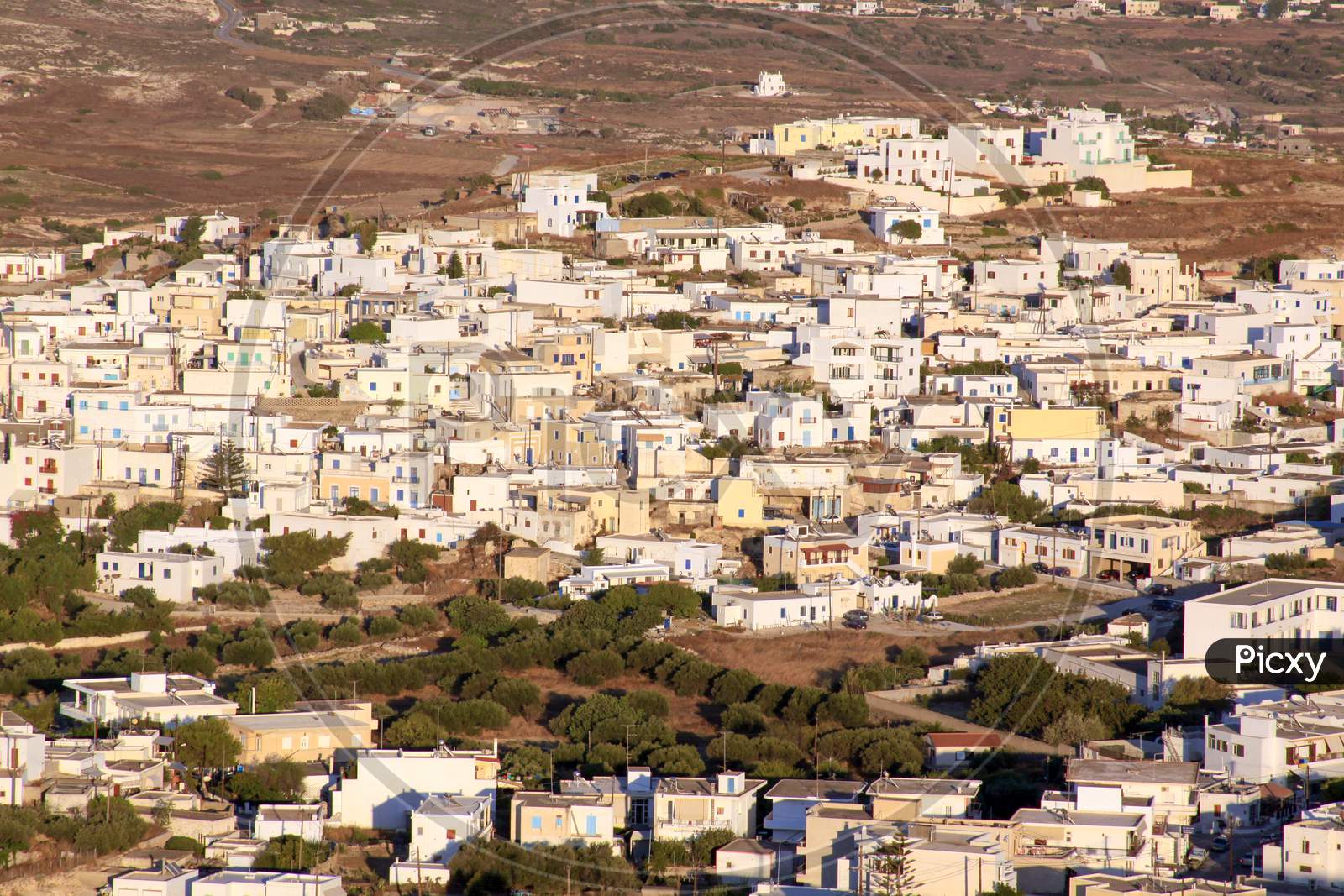 Trivosalos Village Seen From Plaka, Milos Island