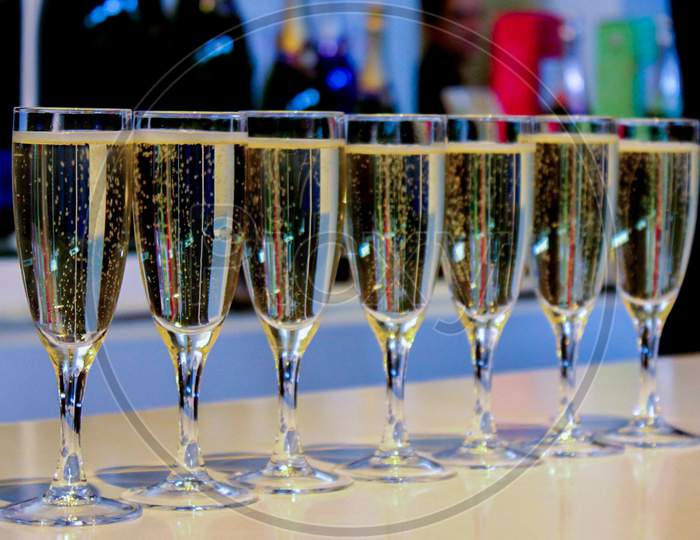 Picture Of Champagne Glass In Selective Focus