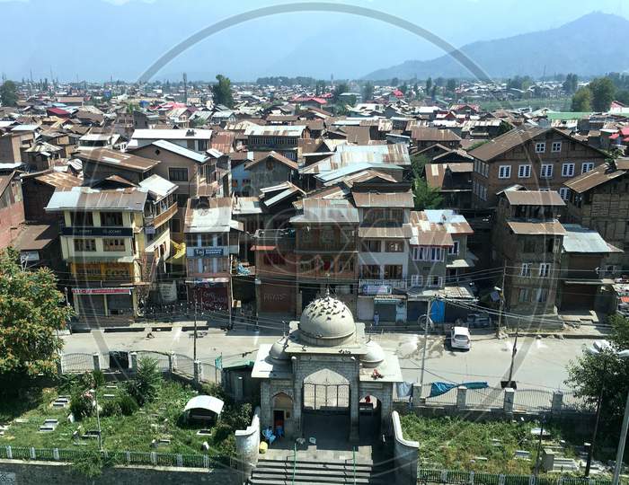 View Of Old Srinagar City From Shrine