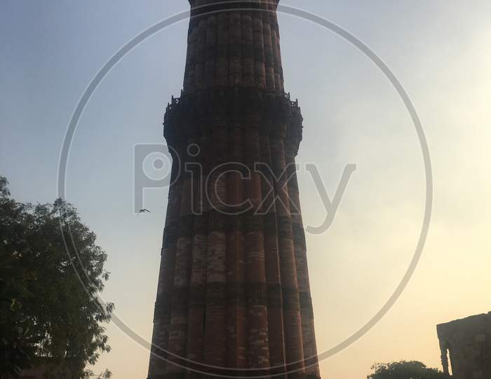 A Long Tower Made Of Stones An Evening View In Delhi India