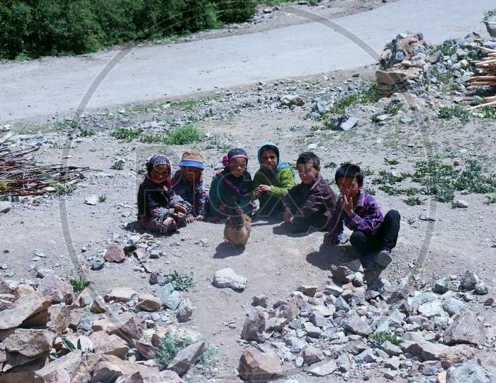 A Kids Watching Towards Camera In Kargil Looking Very Innocent