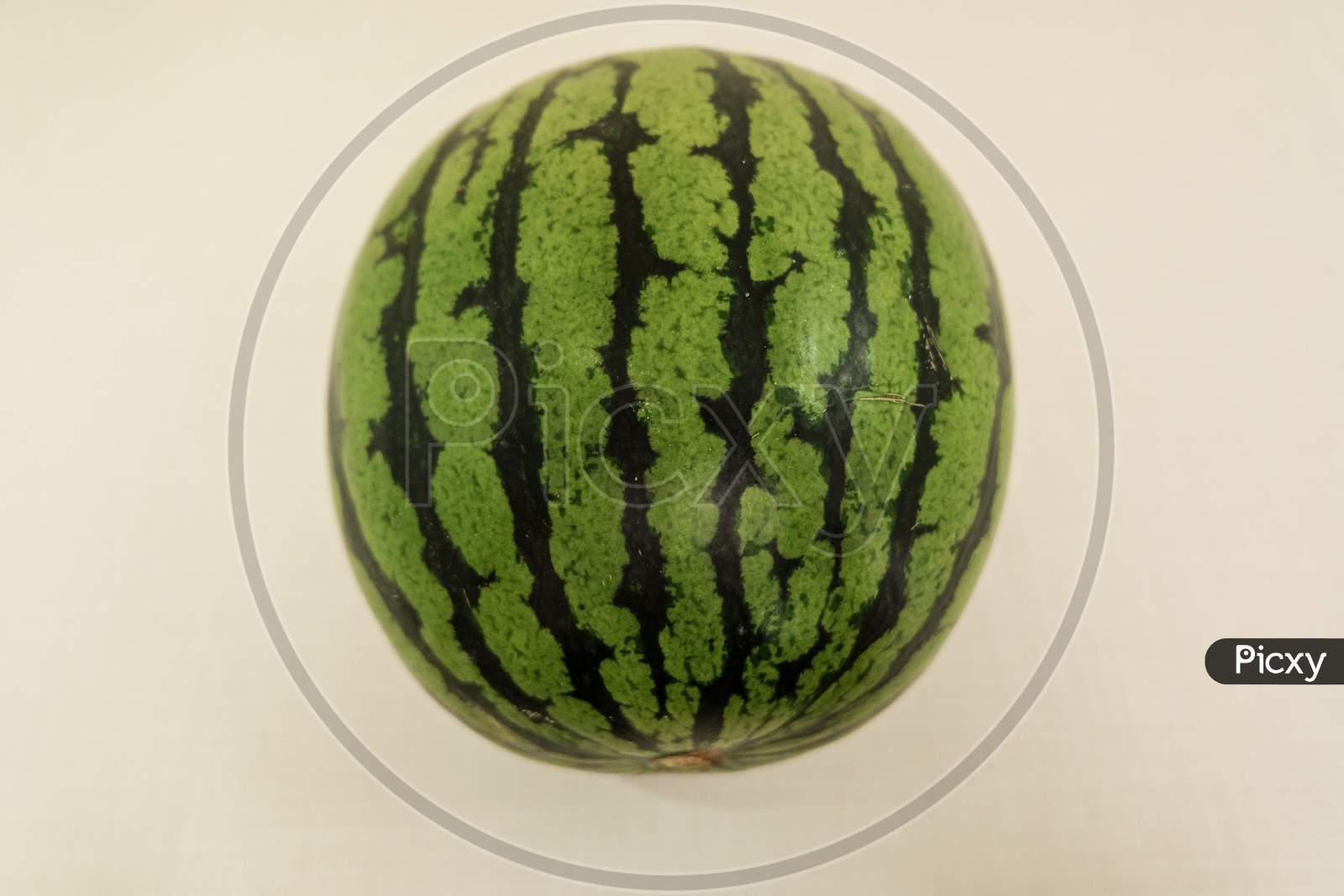 Whole striped watermelon with white background