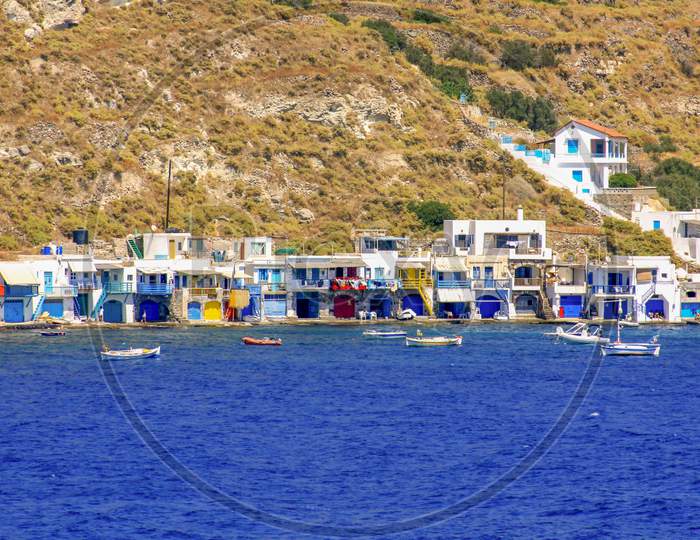 Panoramic Klima Village Seen From The Sea, Milos