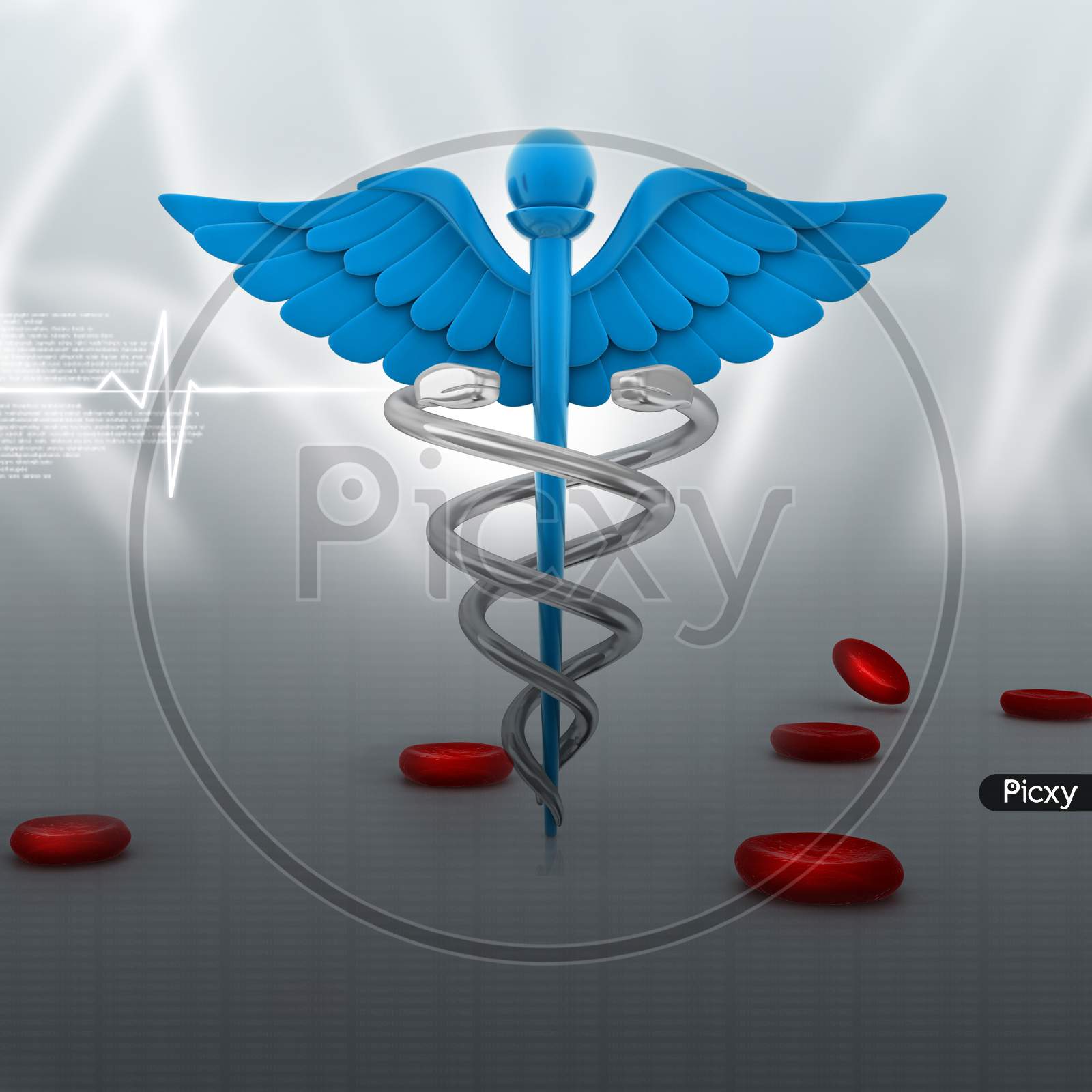 Digital Illustration Of Medical Symbol In Abstract Background