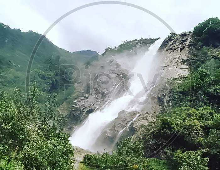Scenic view of waterfalls Arunachal Pradesh India