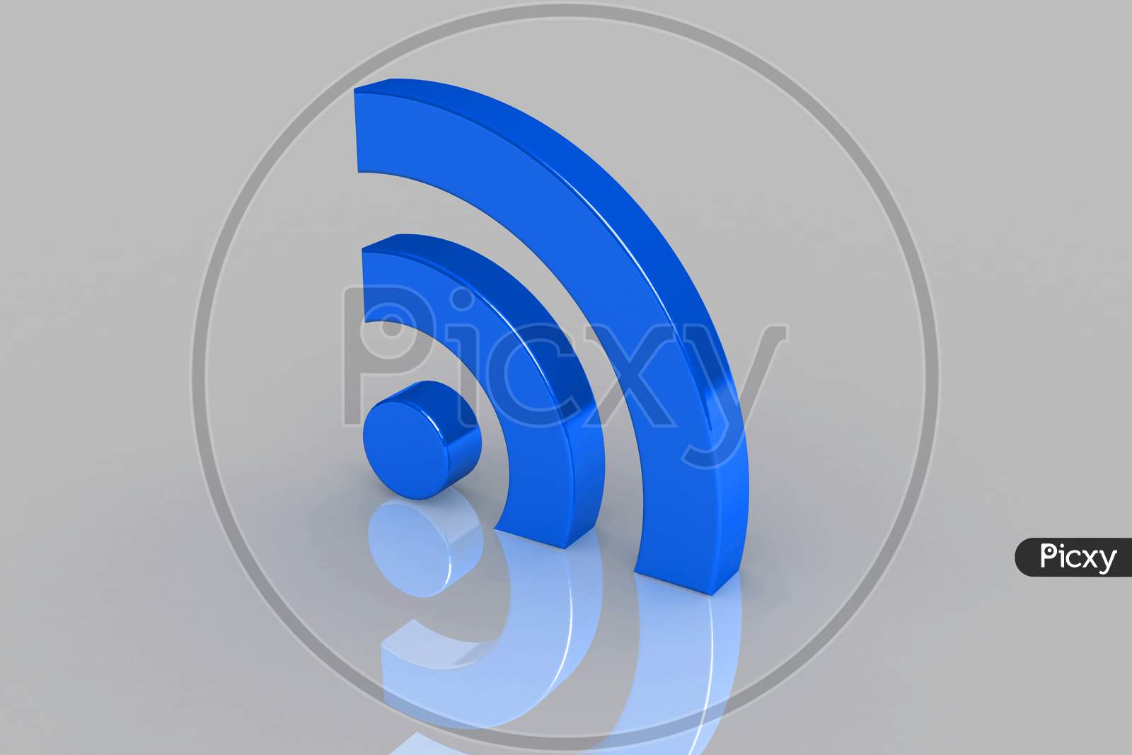 3D Multi-Use Real Wifi Symbol In Color Background