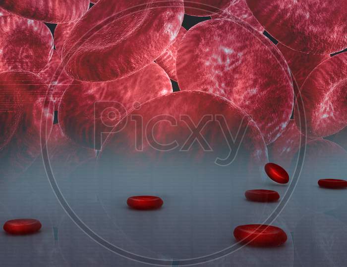 Digital Illustration Of Blood Cell In Abstract Background