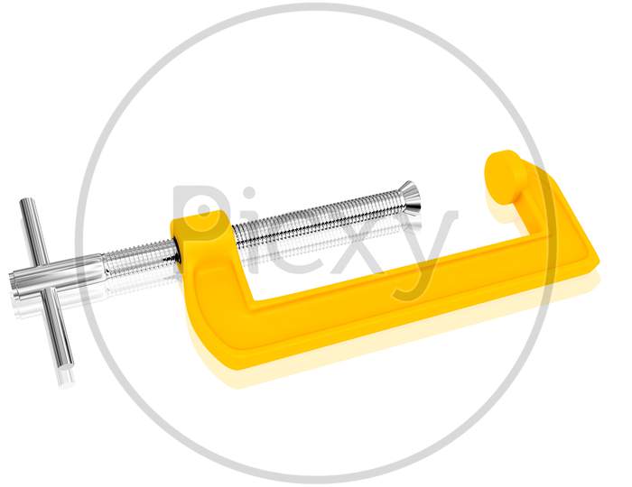 3D Multi Use  Clamp In White Background