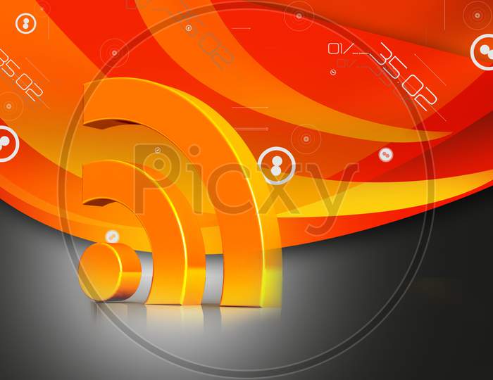 Digital Illustration Of Wifi Symbol Color Background