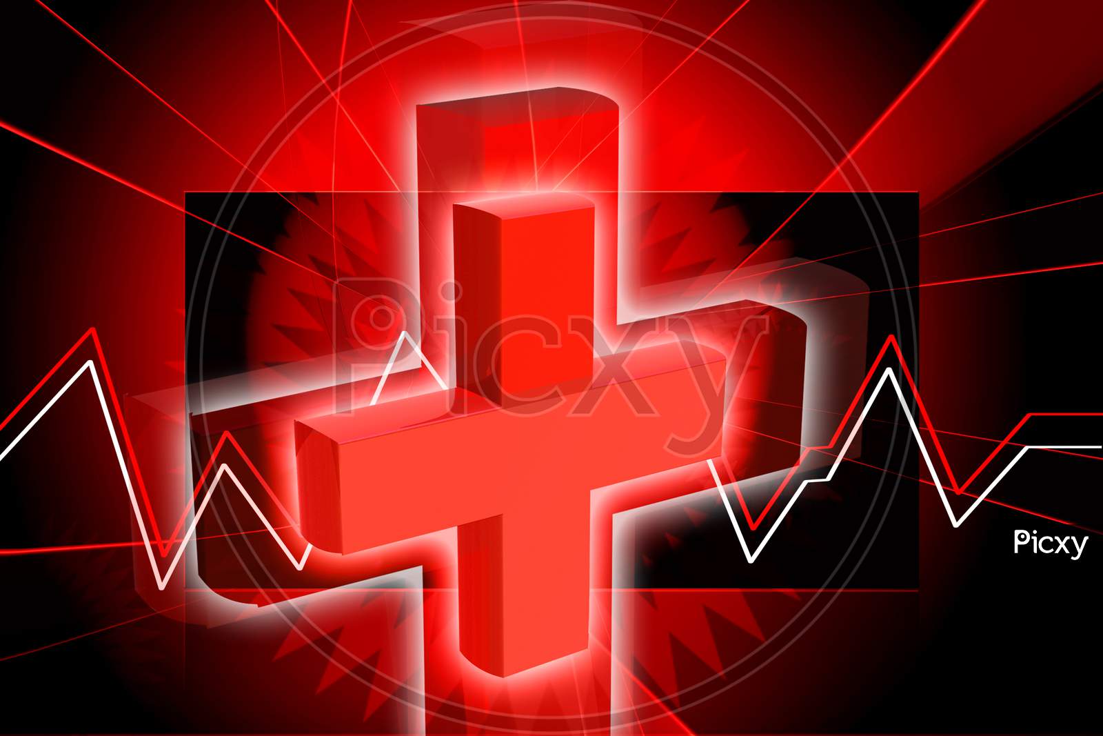 Digital Illustration Of Clinical Symbol In Color Background