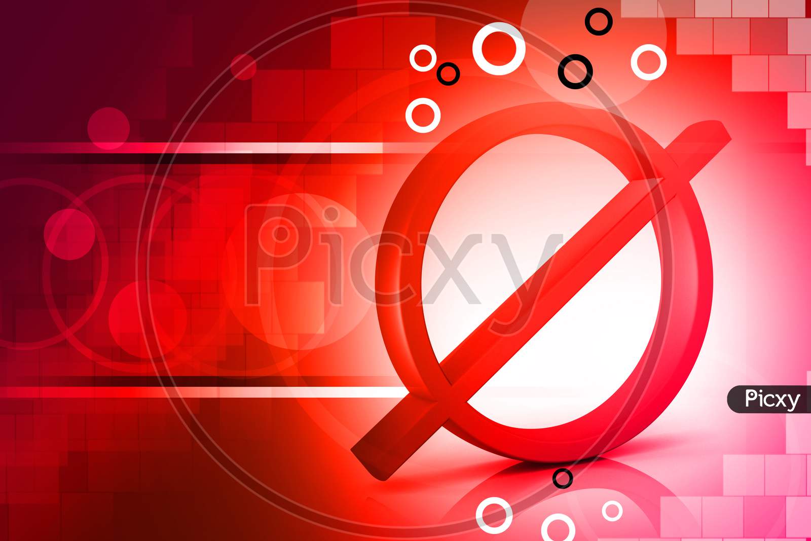 Digital Illustration Of No Entry Symbol In Colour Background