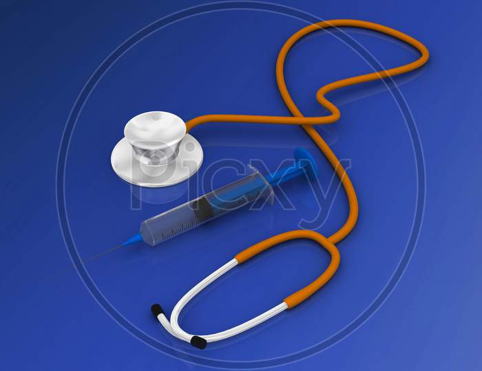 Stethoscope And Syringe