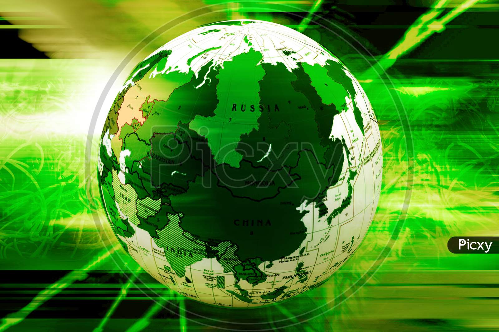 Digital Illustration Of Earth In Color Background