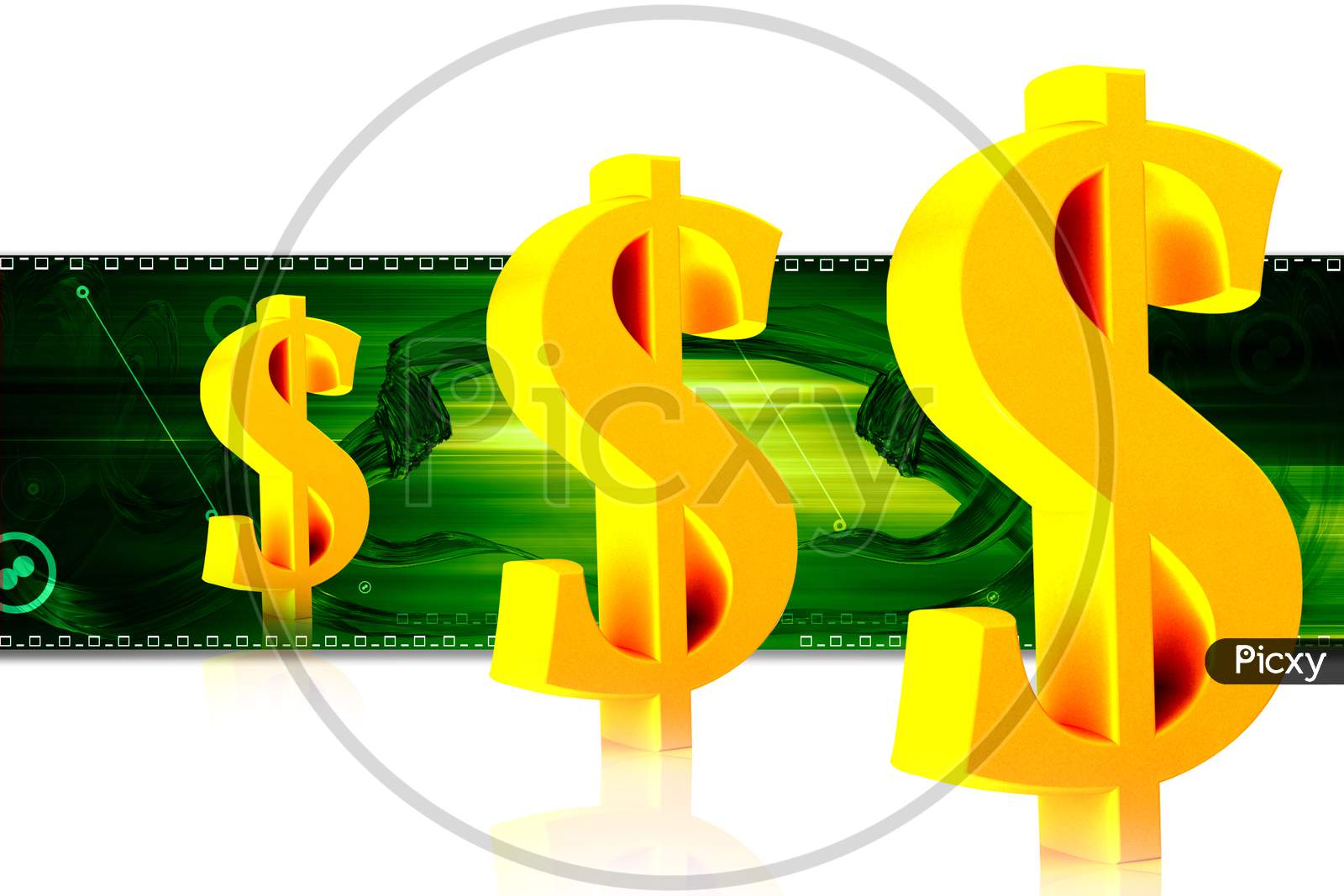 Digital Illustration Of Dollar Sign In Colour Background