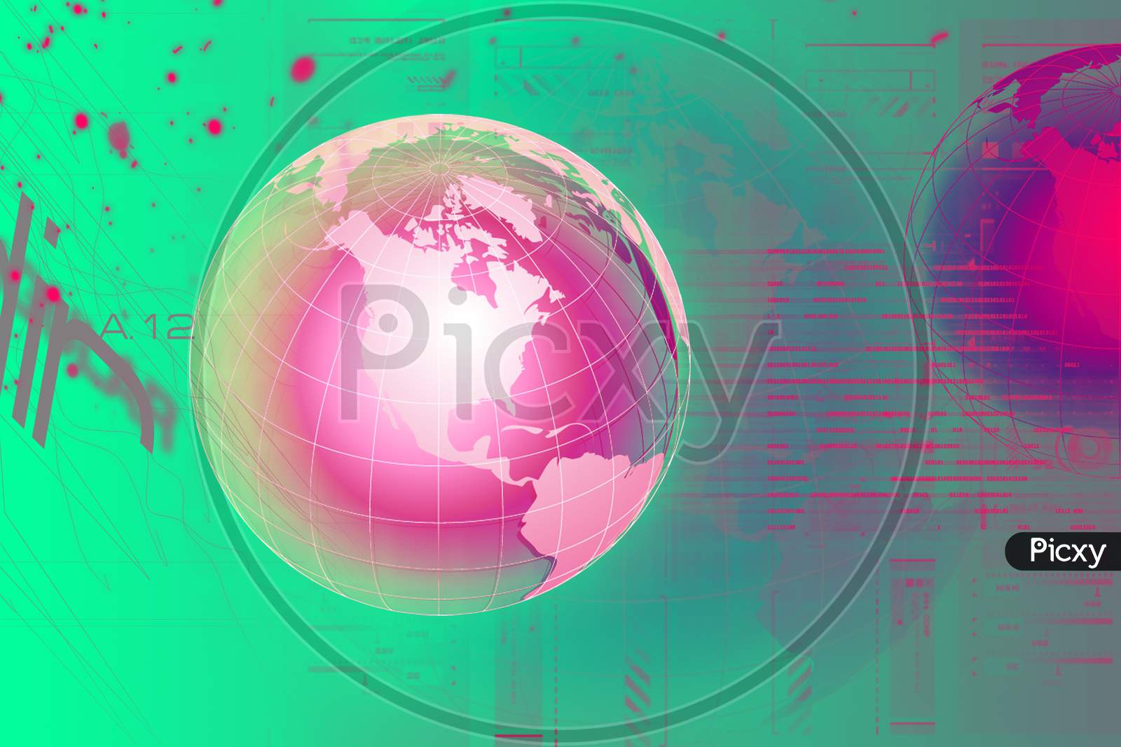 3D Illustration Of Earth In Color Background