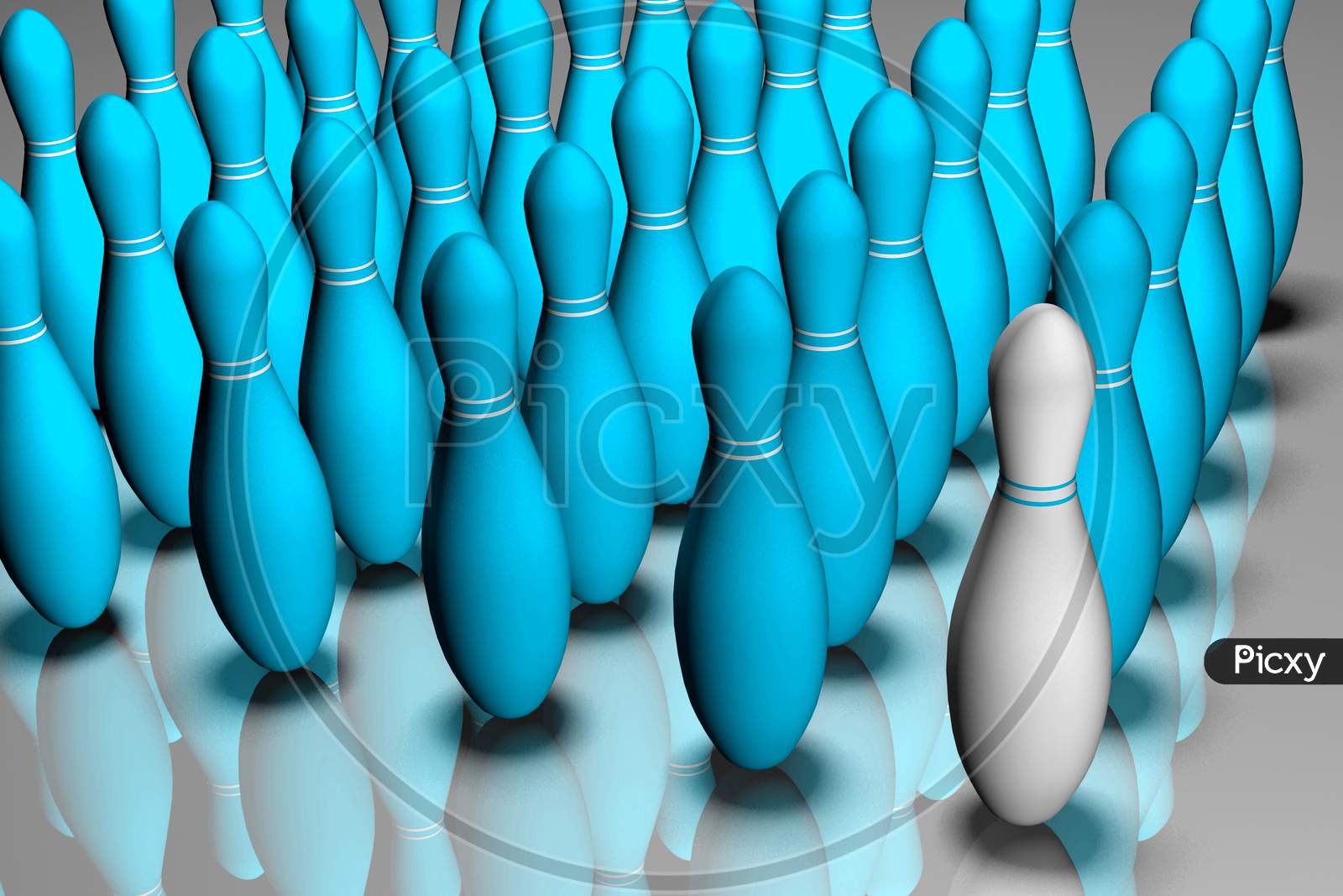 3D Illustration Of Bowling In Color Background