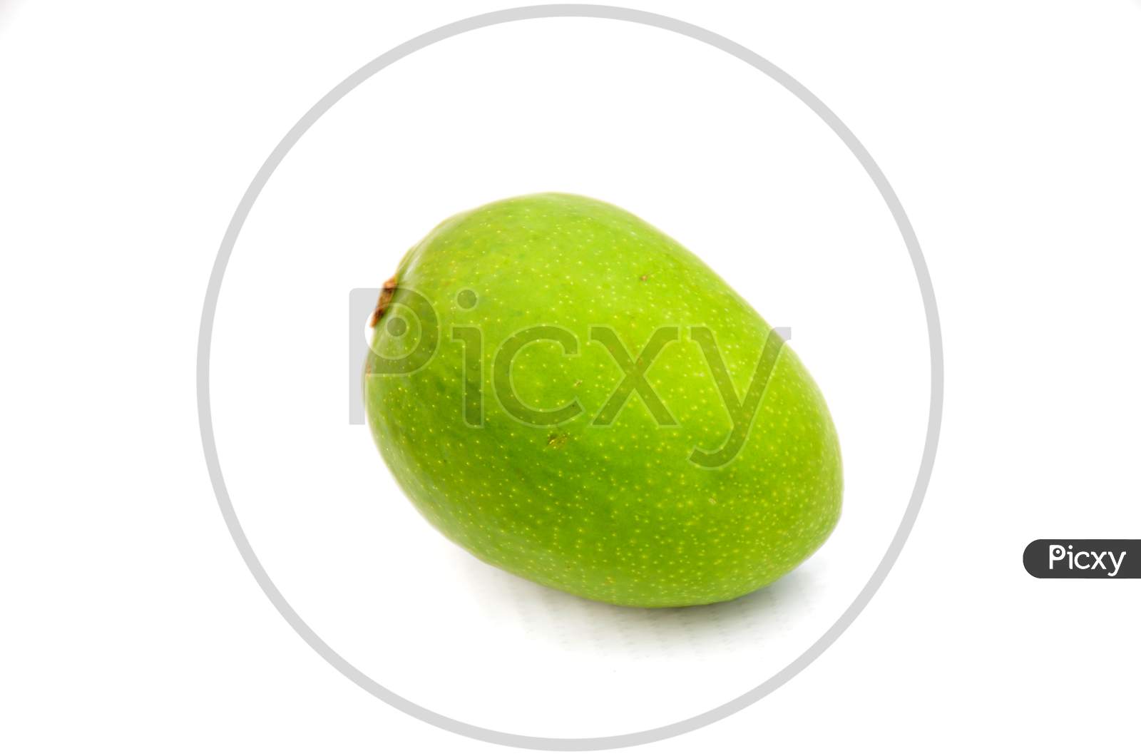 ripe green mango isolated on white background.