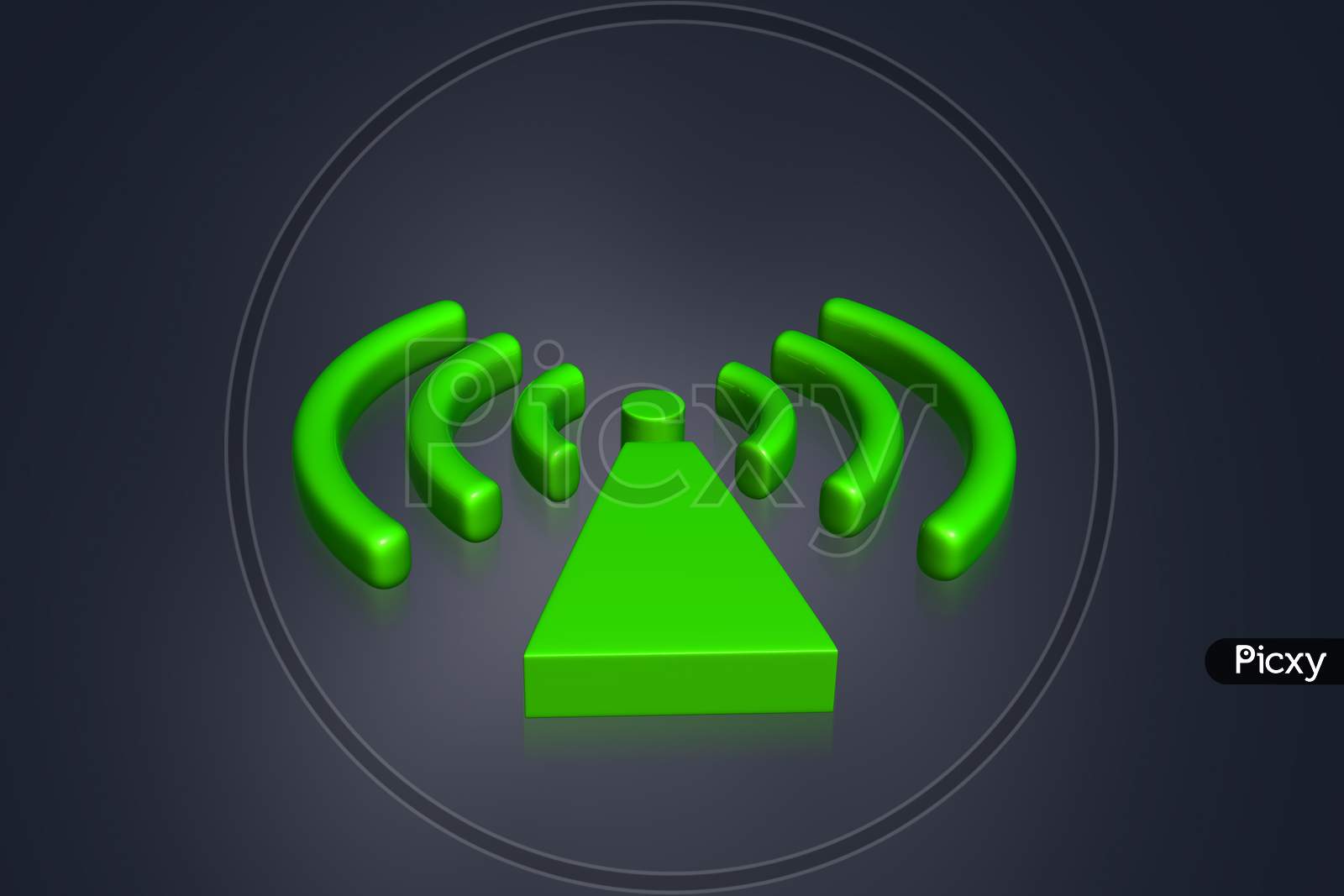 3D Multi-Use Wifi Symbol In Color Background