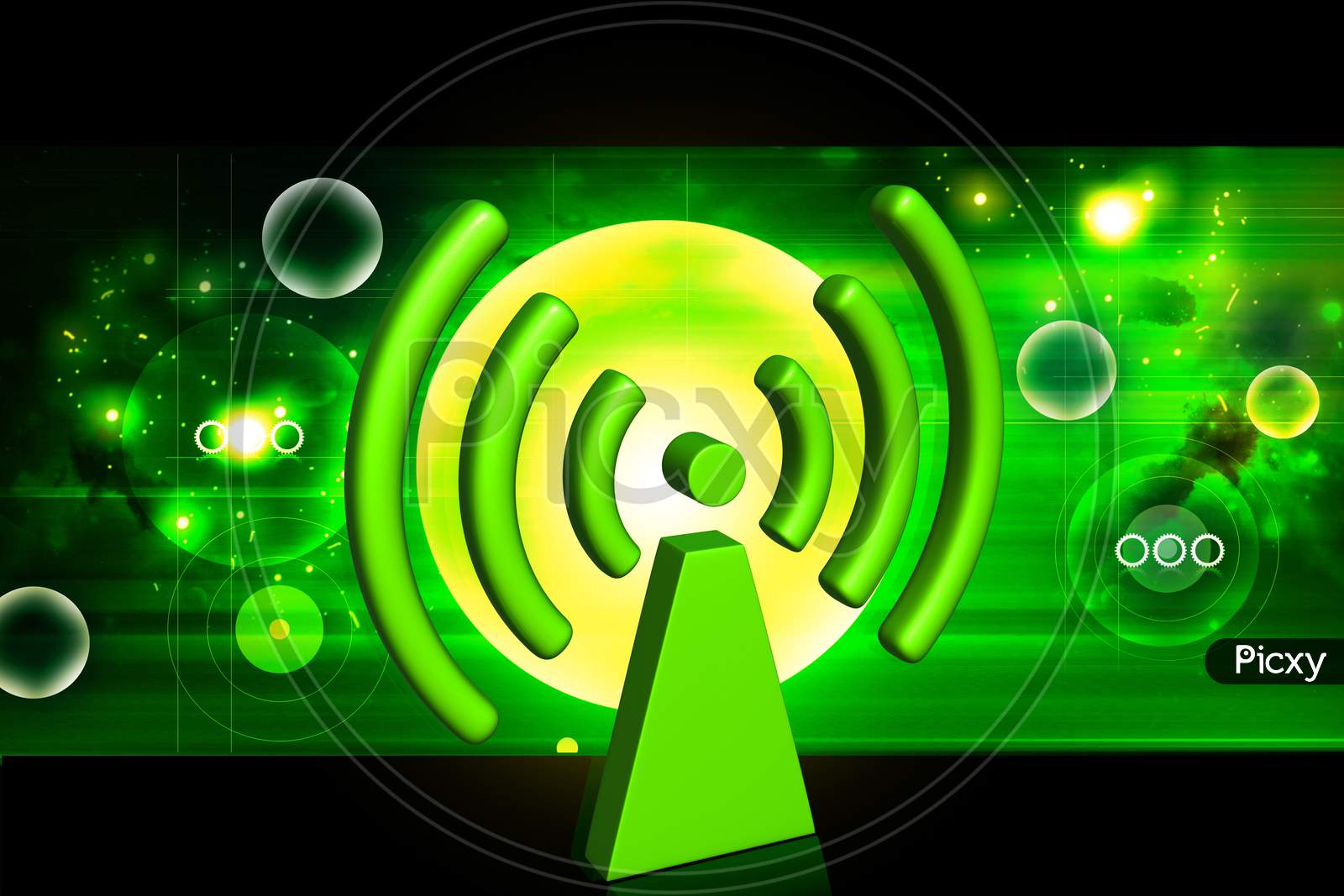 Digital Illustration Of Wifi Symbol In Color Background
