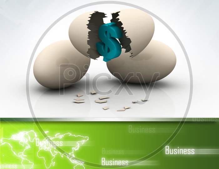 Investment Concept With White Egg Shells