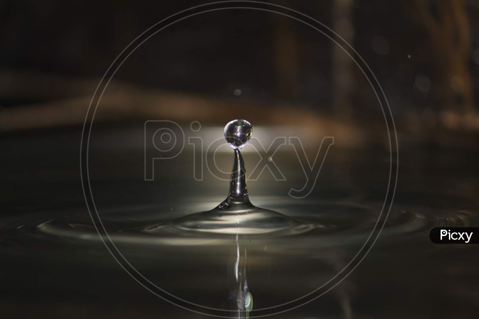 Water Drop Falling Down In A Tub Of Water