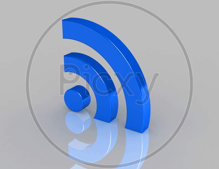 3D Multi-Use Real Wifi Symbol In Color Background